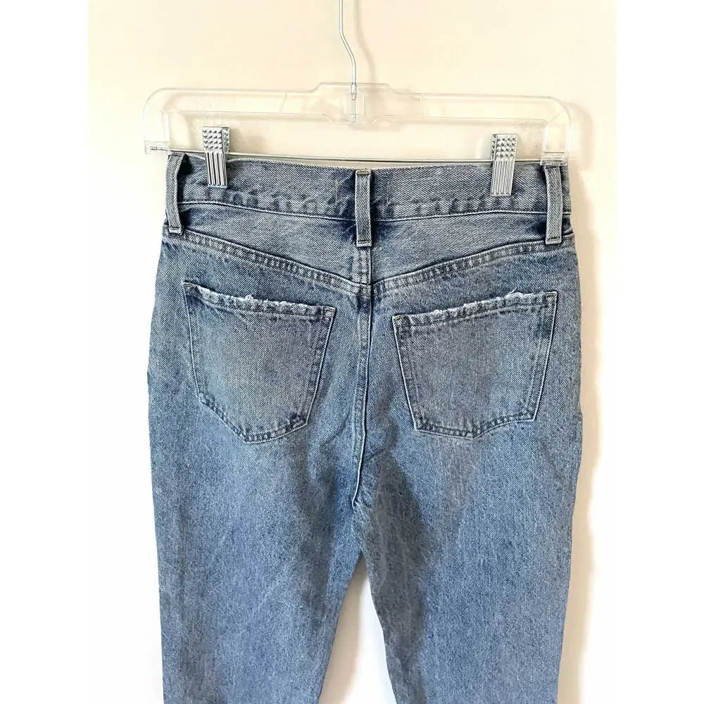 Pistola Anthropologie Way High Rise Straight Denim Jeans Blue Size 26 NEW